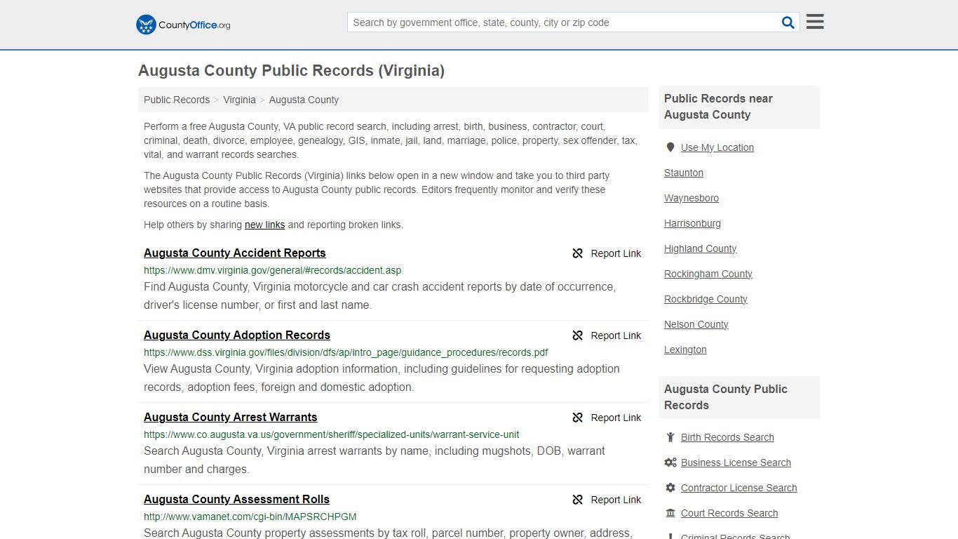Augusta County Public Records (Virginia) - County Office