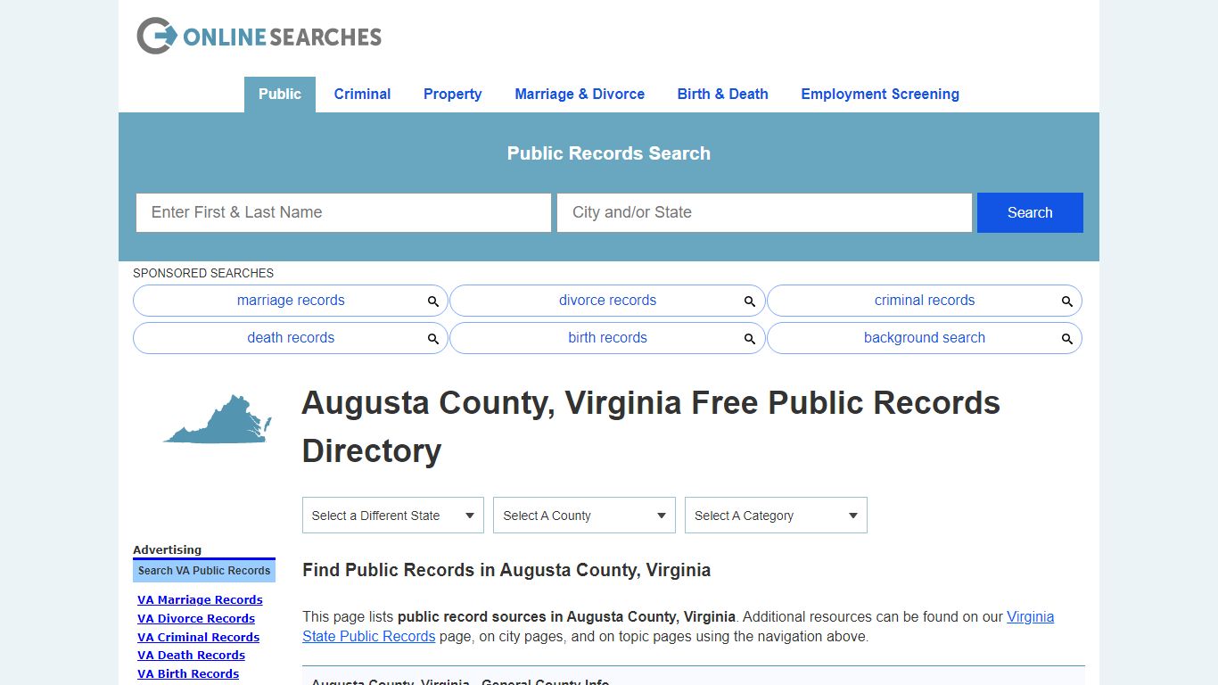 Augusta County, Virginia Public Records Directory